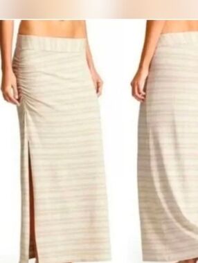 Athleta Serafina Stripped Maxi Skirt with Side Slit Large